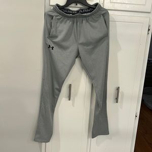 gray under armour strait legged joggers gently warn